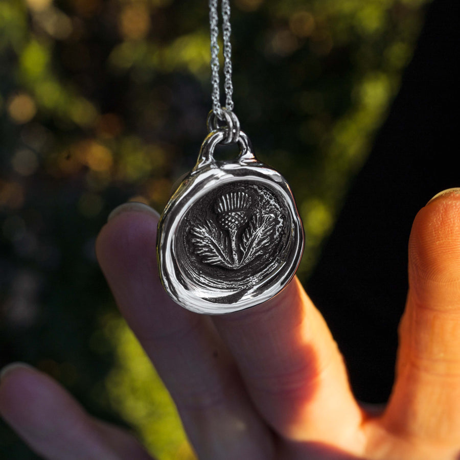 Wax Seal Thistle of Scotland Necklace